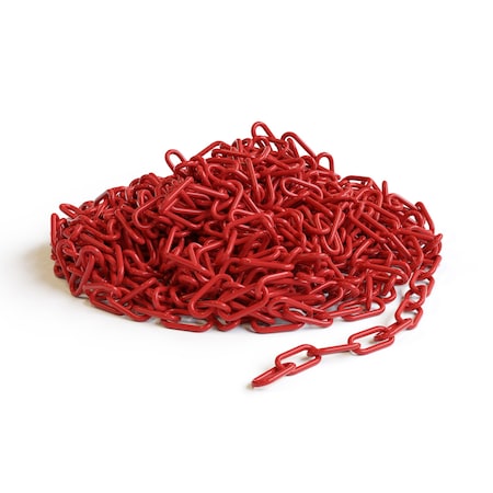 MONTOUR LINE Red Plastic Chain, 2 In, 200 Ft. Long CH-CH-20-RD-200-BX